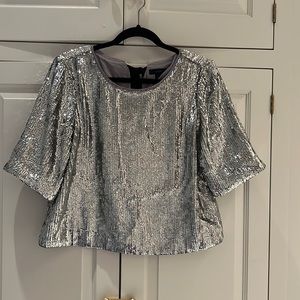 J crew silver top